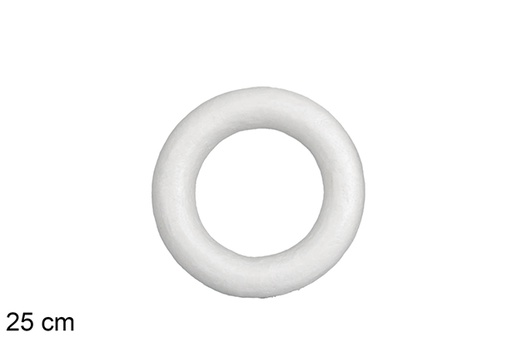 [117120] Corona poliestireno blanca para decorar 25 cm