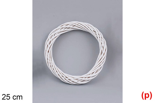 [117124] Couronne en osier blanc 25 cm