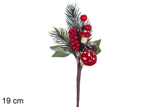 [117140] Green branch pack with berries and mushrooms 19 cm