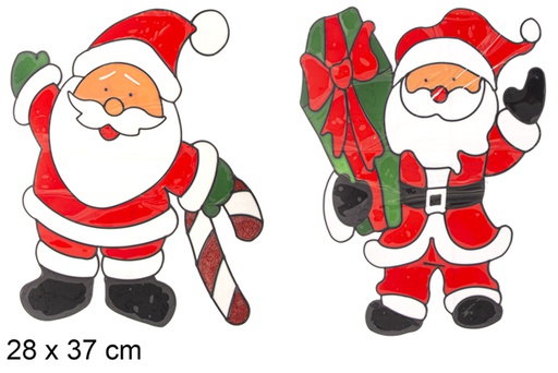 [117157] Santa Claus gel adhesive decorate window assorted model 28x37 cm