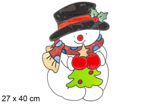 [117170] Adesivo de boneco de neve para decorar janela 27x40 cm