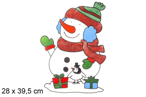 [117173] Adesivo de boneco de neve para decorar janela 28x39,5 cm