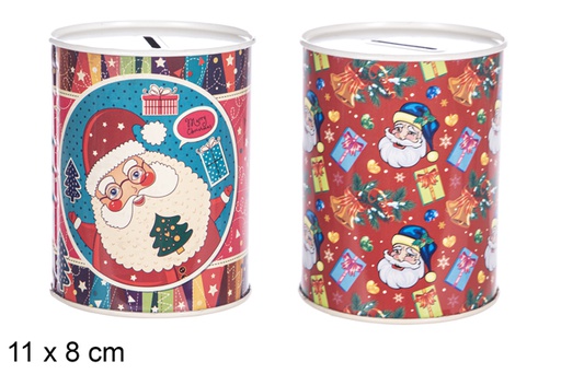 [117196] Christmas metal piggy bank assorted 11x8 cm