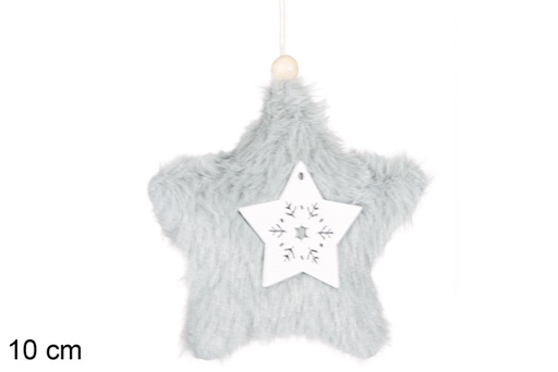 [117203] Gray heart/star/tree pendant 10 cm