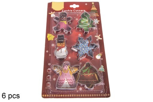 [117208] Pack 6 moldes acero repostería navideño