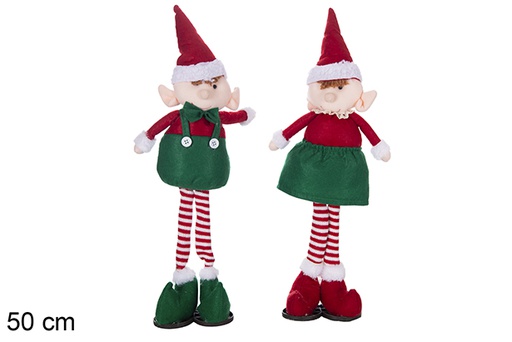 [117216] Boneca duende de Natal vermelho/verde sortido 50 cm