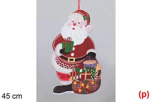 [117272] Papai Noel com saco e glitter 45 cm