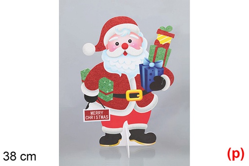 [117275] Papai Noel com pacotes de presentes Merry Christmas 38 cm