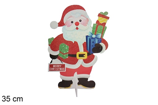 [117276] Papai Noel com pacotes de presente Merry Christmas 35 cm