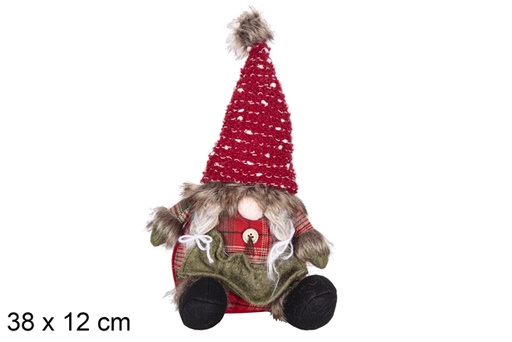 [117301] Grey/red gnome plush 38x12 cm