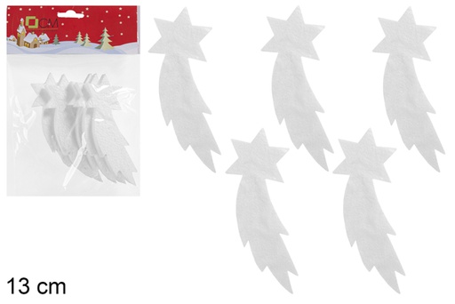 [117326] Pack 5 étoiles de Noël en polystyrène 13 cm