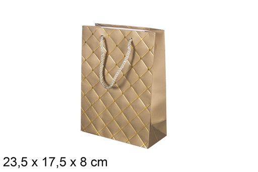 [117352] Gold Christmas gift bag 23,5x17,5 cm