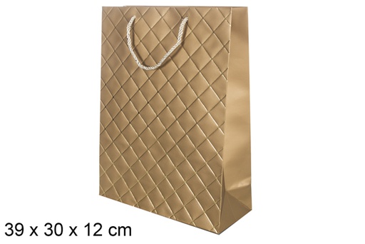 [117354] Sac cadeau de Noël or 39x30 cm