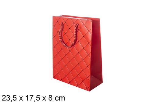 [117363] Bolsa regalo Navidad roja 23,5x17,5 cm