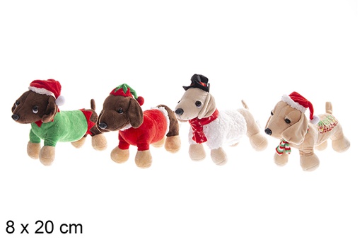[117376] Assorted velvet dog plush 8x20 cm