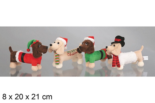 [117376] Assorted velvet dog plush 8x20 cm