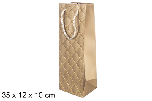 [117389] Bolsa botella vino color oro 35x12 cm