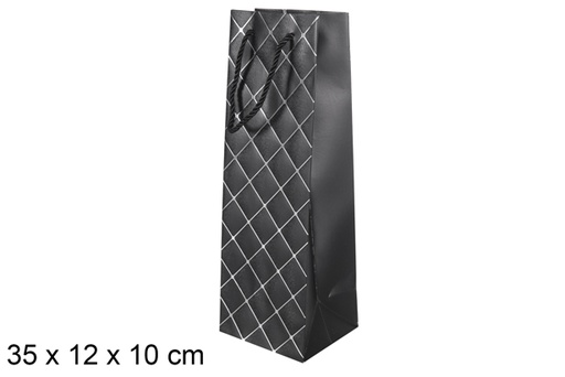 [117393] Black wine bottle bag 35x12 cm