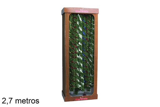 [117395] Christmas spiral tinsel display green/white 8x270 cm