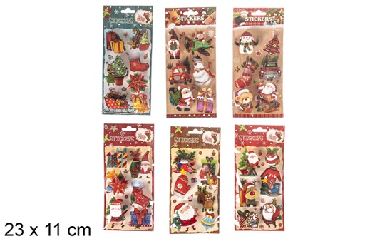 [117420] Assortiment de décorations de Noël stickers 3d 23x11 cm
