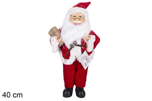 [117478] Santa Claus in red suit with gift bag 40 cm