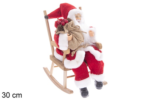 [117499] Santa Claus dressed in red with crown and gift 30 cm