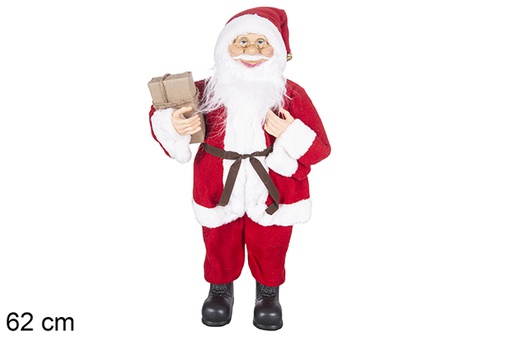 [117512] Papai Noel com pacote de presente 62 cm