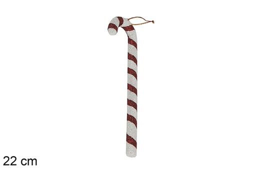 [117650] Bengala de Natal branca/vermelha 22 cm