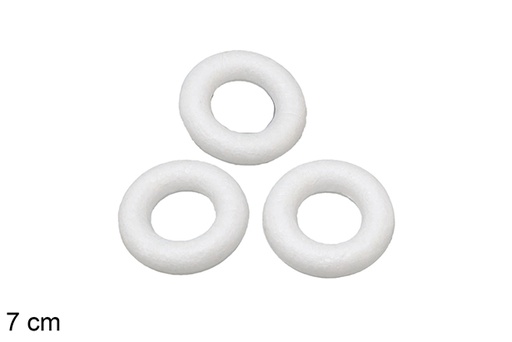 [117660] Pack 3 corone in polistirolo bianco 7 cm