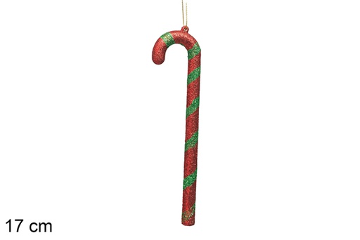 [117702] Bengala de Natal vermelha/verde 17 cm