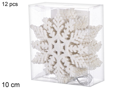 [117731] Pack 12 fiocchi di neve in PVC 10 cm