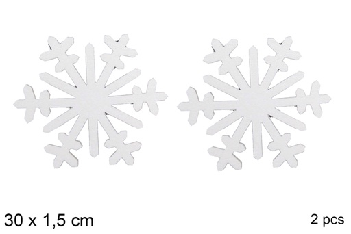 [117733] Pack 2 fiocchi di neve in polistirolo bianchi 30 cm