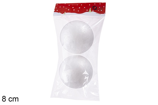 [117753] Pack 2 polystyrene Christmas decoration balls 8 cm