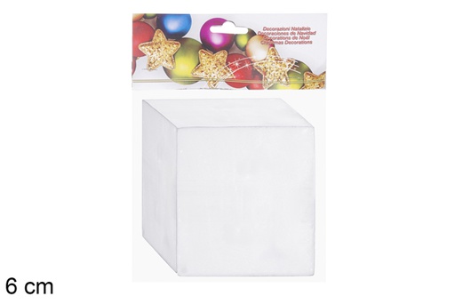 [117796] Forme cube en polystyrène blanc 6 cm