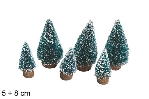 [117824] Pack 6 sapins de Noël verts 5-8 cm