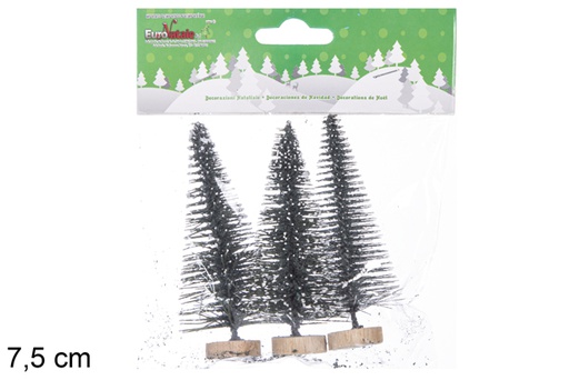 [117826] Pack 3 white Christmas trees 7,5 cm