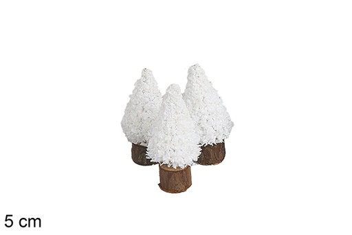 [117830] Pack 3 sapins de Noël blancs 5 cm