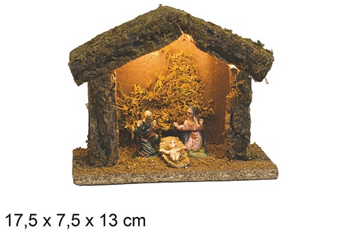 [117850] Portal nacimiento con luces a pilas 17,5x7,5x13 cm  