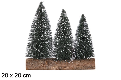 [117890] Pack 3 alberi verde neve su tronco 20 cm