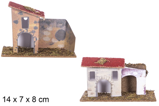 [117905] Christmas house 4 assorted models 14x7x8 cm