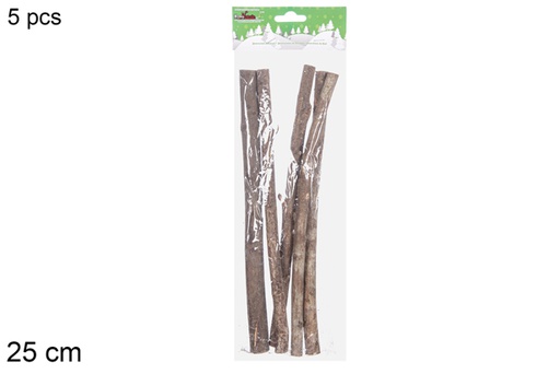 [117974] Pack 5 bûches de bois dans un sachet 25 cm