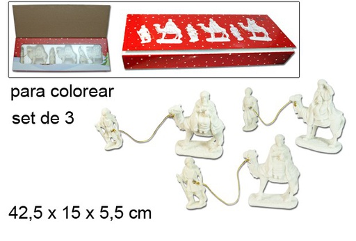 [048918] Pack 3 Reis Magos com camelo e página para colorir