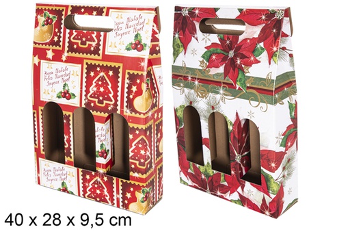 [118039] Coffret cadeau 3 bouteilles de vin 40x28x9,5 cm