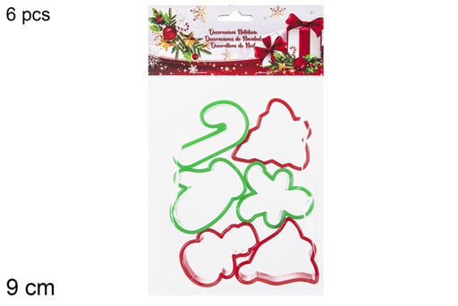 [118046] Pack 6 Christmas PVC molds assorti 9 cm