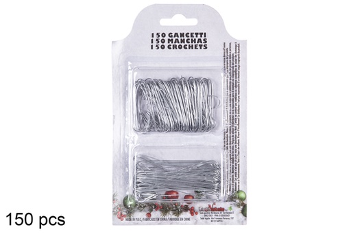 [118058] Pack silver hooks assorted size