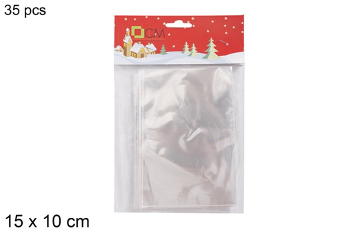 [118059] Pack 35 sachets cadeaux en PVC transparent 15x10 cm