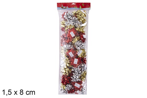 [118080] Pack 72 fiocchi natalizi colori assortiti in blister 1,5x8 cm
