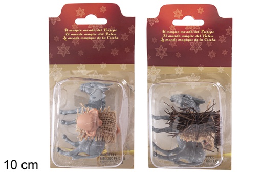 [118124] Asno con carga modelos surtidos en blister 10 cm  
