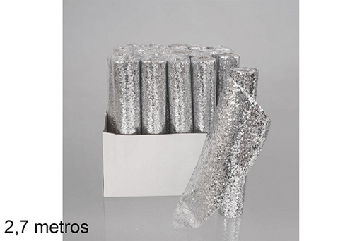 [118162] Silver Christmas sequin roll 2,7 m.