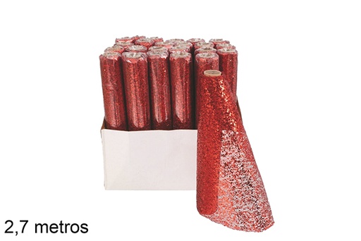 [118167] Red Christmas sequin roll 2,7 m.